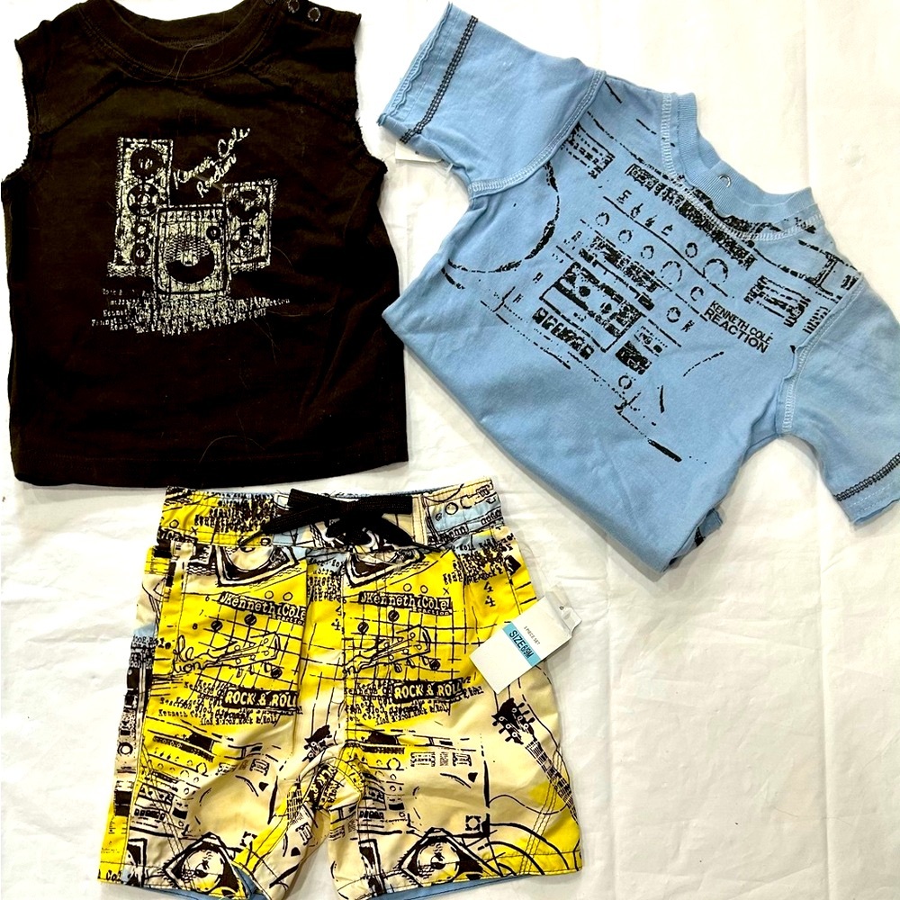 Kenneth Cole Reaction Kids 3 pc Matching Set - Brown Blue, Yellow